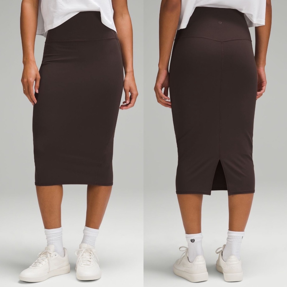 Lululemon Nulu Slim-Fit High-Rise Skirt Espresso SZ 4